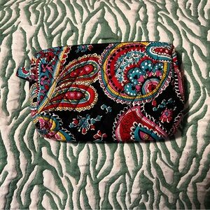 Vera Bradley Black and Red Pouch Y2K Retired Cosmetics Zip Top Pouch